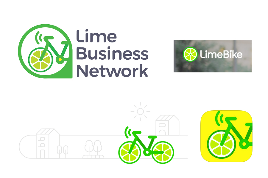 美国版摩拜LimeBike共享单车logo及UI设计