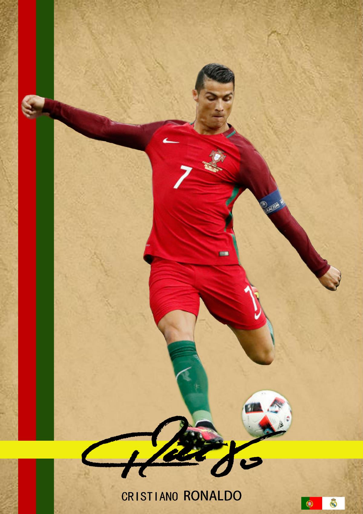 【足球系列】原创足球明星签名海报设计-C罗