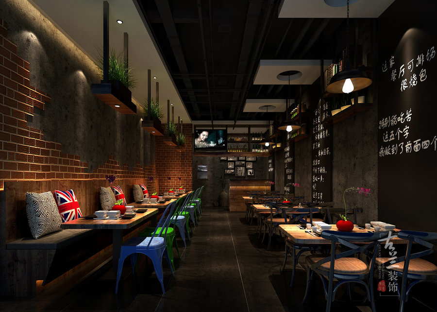 项目名称:石棉烧烤店 项目地址:成都市川师南大门 设计说明:石棉烤串在味道上和其他烧烤有着很大的区别,客户在要求风格上独树一帜,所以我们最终决定为LOFT风格。门头以水泥压力板配上局部黄色的乳胶漆,创意的设计使门头效果更具有视觉冲击力,简洁而不简单。室内这是以水泥,木作和冰冷的钢材为主要元素,配有少量的红砖墙面,加上植物,靠枕,灯光音响的搭配,营造出一个舒畅就餐环境。