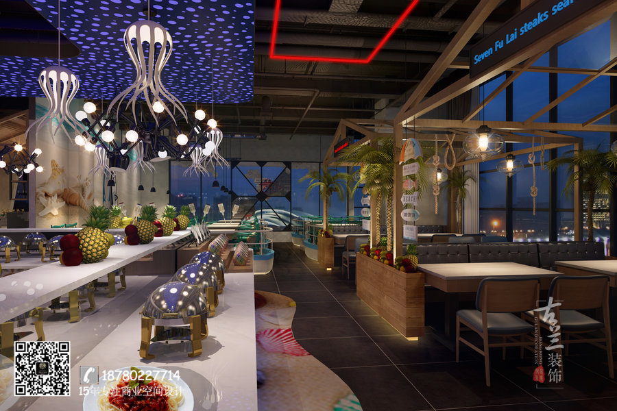《七福徕海鲜自助餐厅设计》-成都餐厅设计|成都特色餐厅设计公司