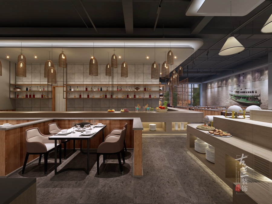 《南丫岛海鲜自助餐厅》现代简约餐厅设计|成都专业主题餐厅设计