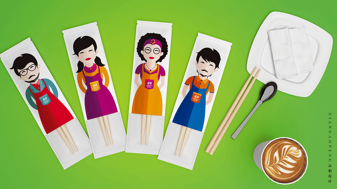 高鹏设计-筷子餐饮包套装包装设计