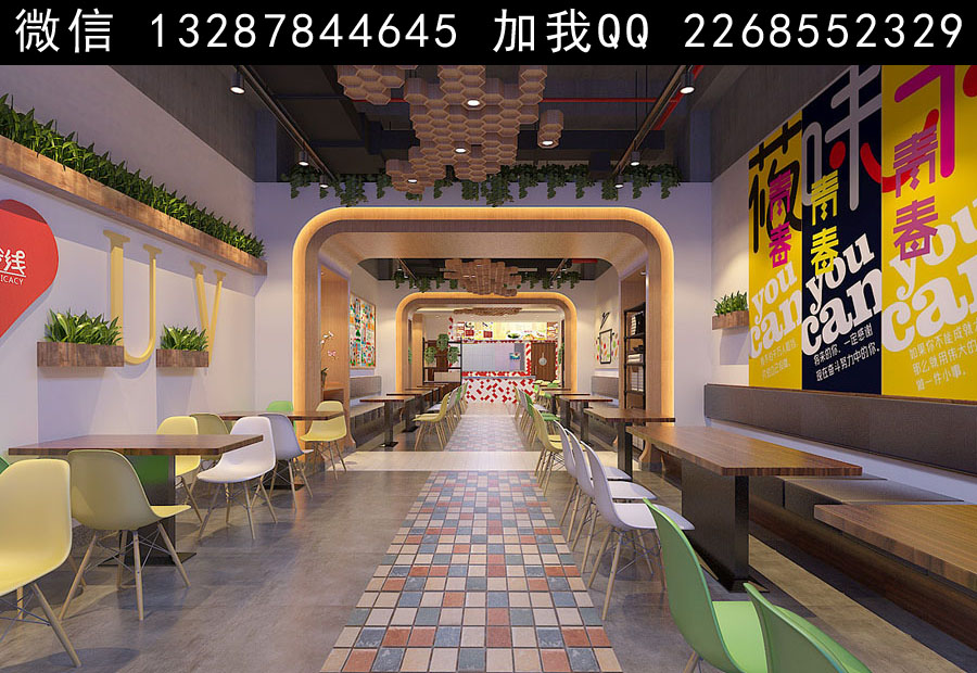 米線店 米線館設(shè)計(jì)案例效果圖 