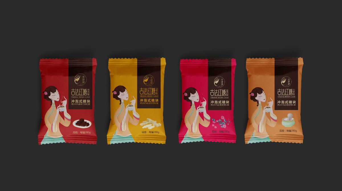 红糖姜茶-系列包装形象设计