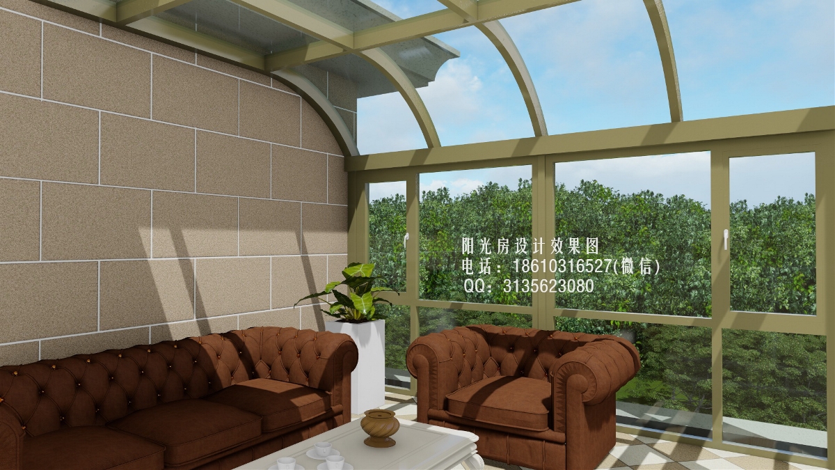 S1095广州阳光房设计效果图