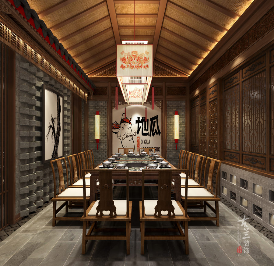 地瓜老火锅店（永州店）——成都专业餐厅设计丨成都专业餐厅装修公司