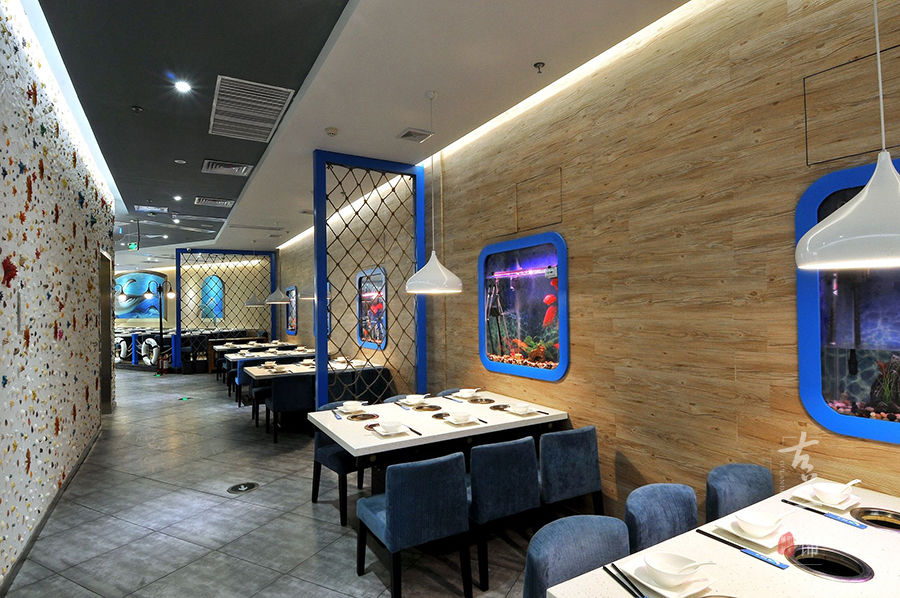 蓝海一家海鲜自助西餐厅-成都西餐厅设计|成都西餐厅装修公司
