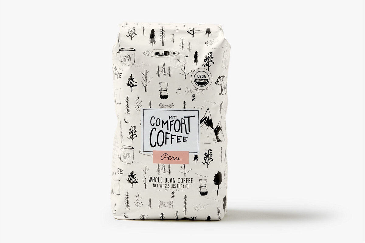 Mt. Comfort Coffee手绘风咖啡包装设计 | 摩尼视觉分享