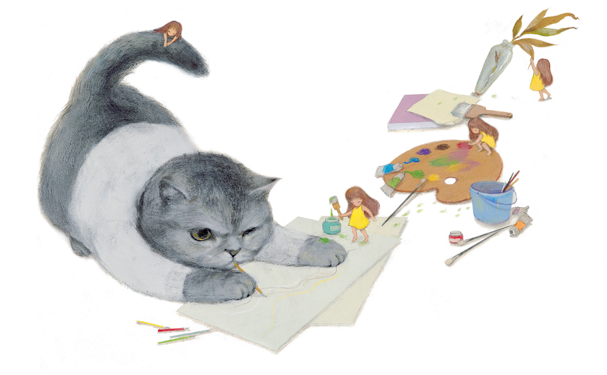 《猫先生和小小人》插画欣赏