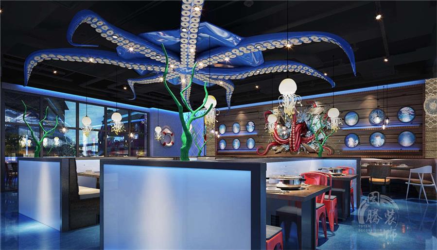 南充专业特色海鲜餐厅设计公司设计案例丨图腾装饰丨海焰海鲜主题餐厅