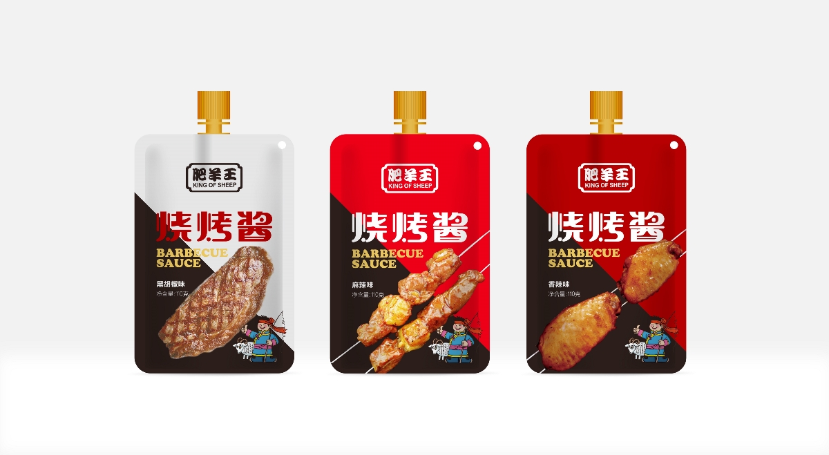 肥羊王-烧烤酱系列产品包装设计