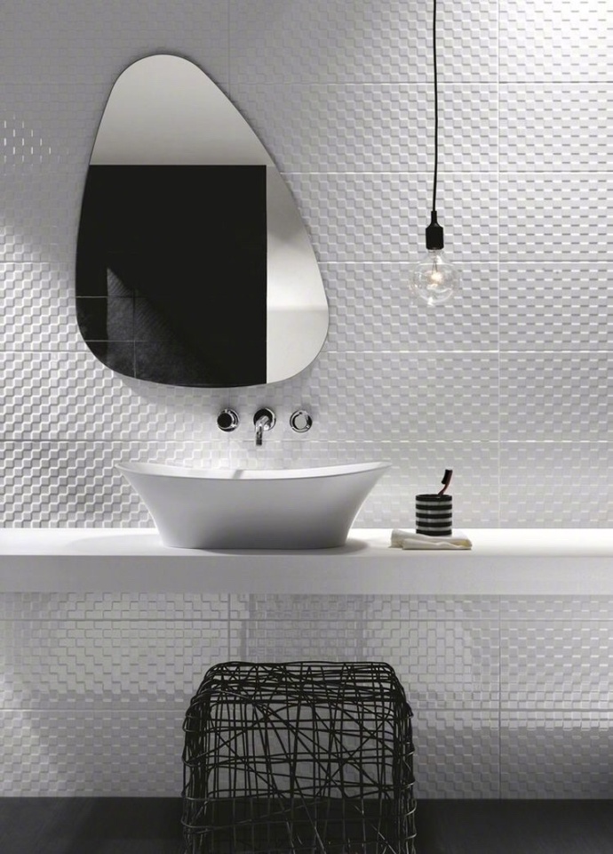超赞的几组极简风格的洗手池与镜面设计
