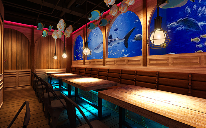 小2海鲜餐厅-成都海鲜餐厅设计|成都海鲜餐厅装修|成都连锁海鲜餐厅设计公司