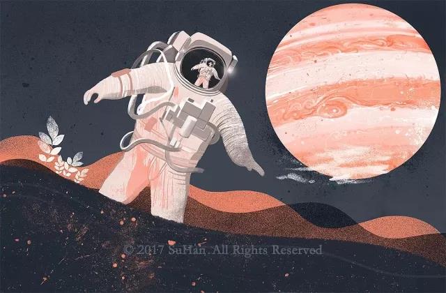 插画分享 |《睡在星光下》