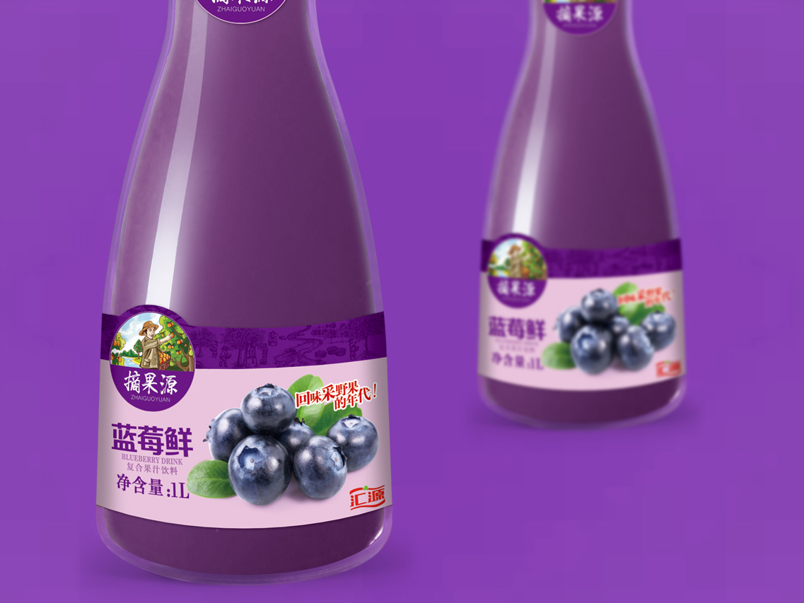 【百纳食品包装设计案例】摘果源果汁饮料品牌整合案例