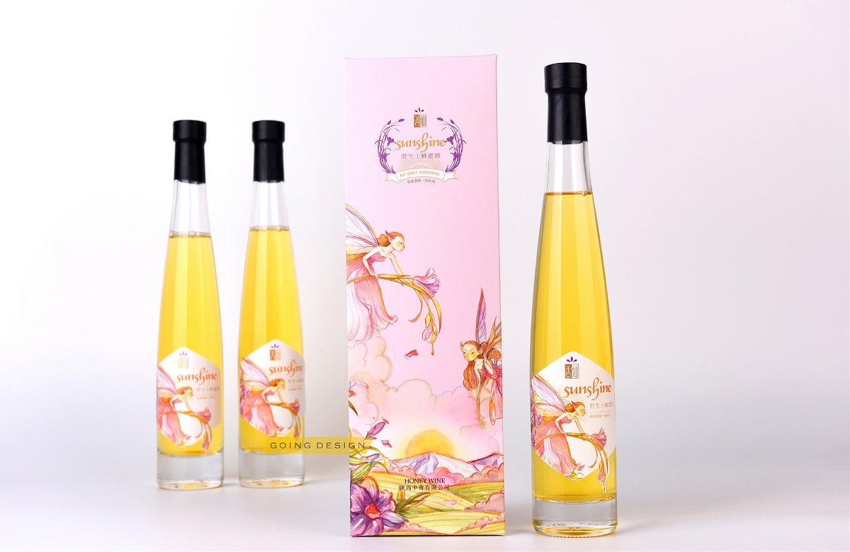 陕西省中善酒业蜂蜜酒包装设计,酒水包装设计,包装设计-----古一设计