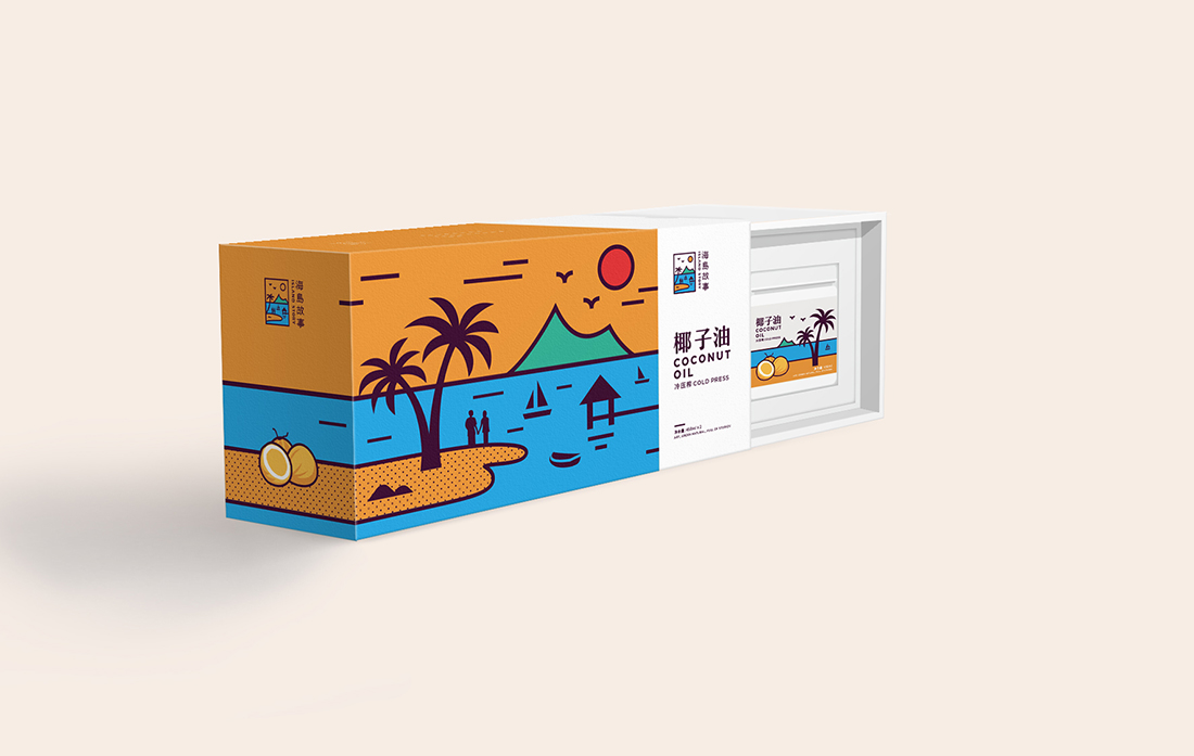 【海岛故事】椰子油海产品logo/包装设计
