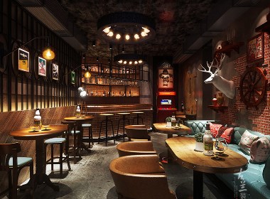 酒吧空间设计案例赏析：晚安啤酒吧|古兰作品