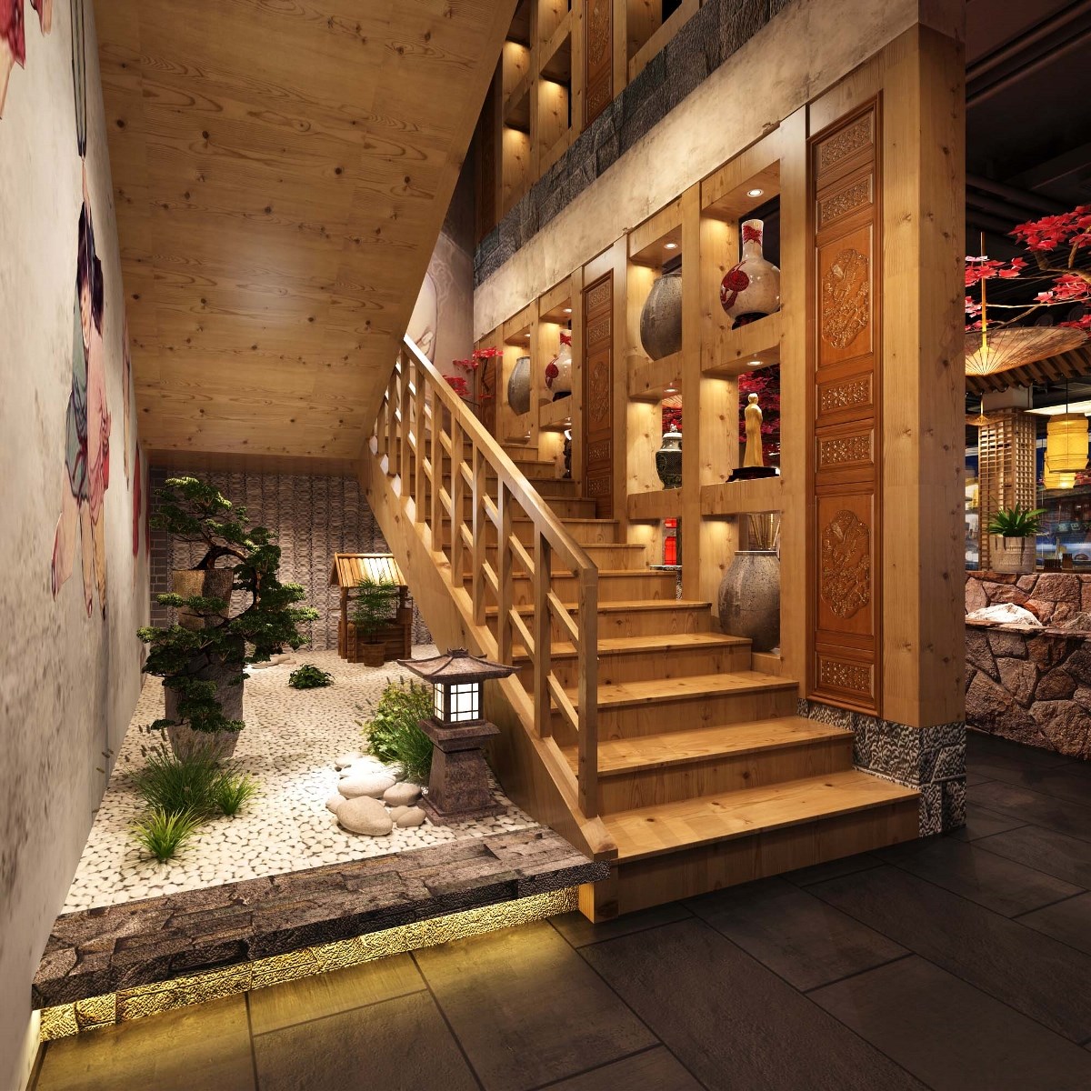 百味记中式主题火锅店-山西中式火锅店设计|山西主题火锅店设计|山西火锅店装修|山西太原主题火锅店设计公司