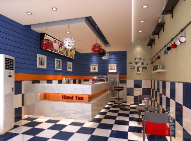 奶茶店空间设计：温江小年代奶茶店|古兰装饰