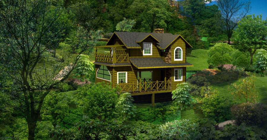 木屋 木结构别墅设计案例效果图