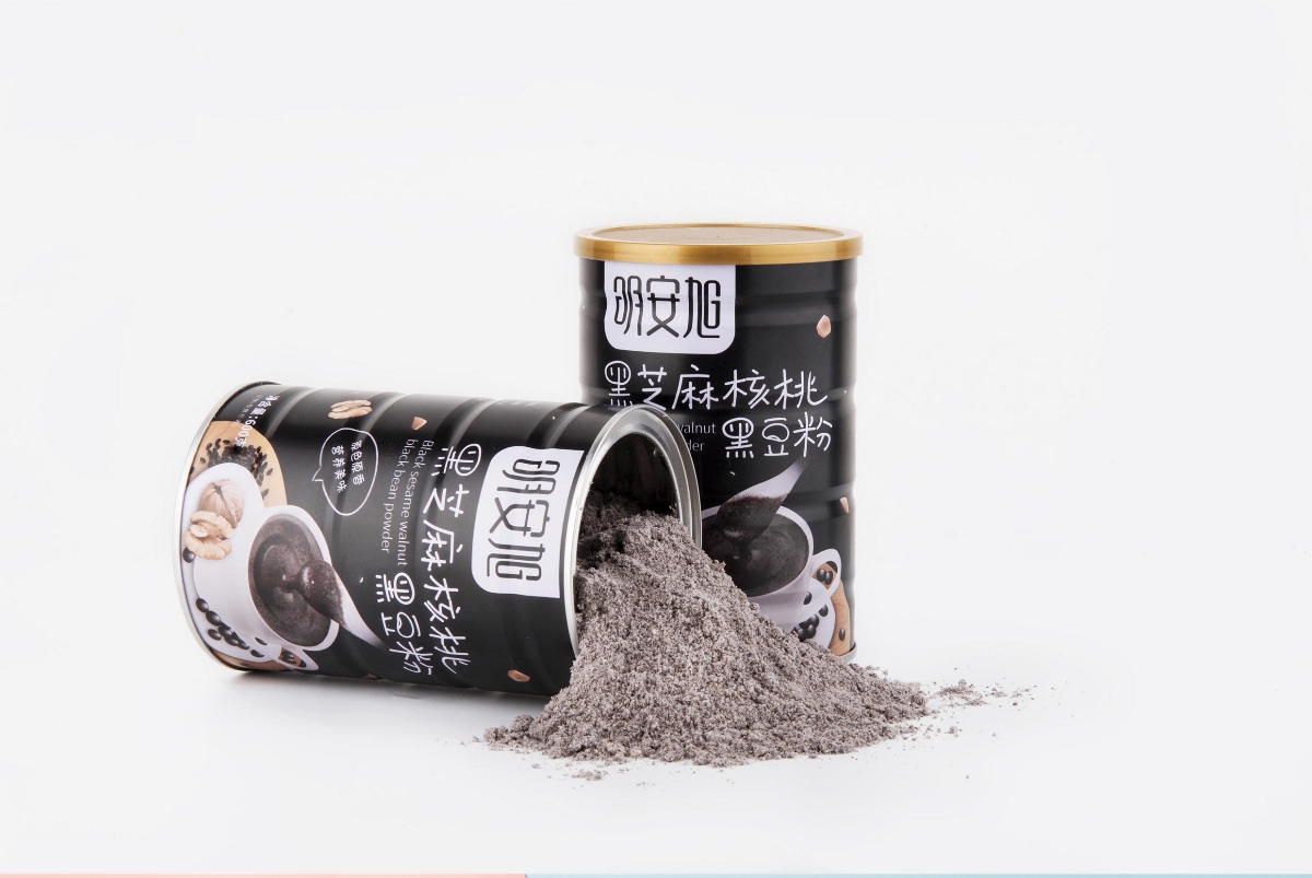 黑芝麻核桃黑豆粉 罐装设计