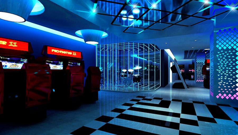 电子游戏厅，电玩城设计案例效果图