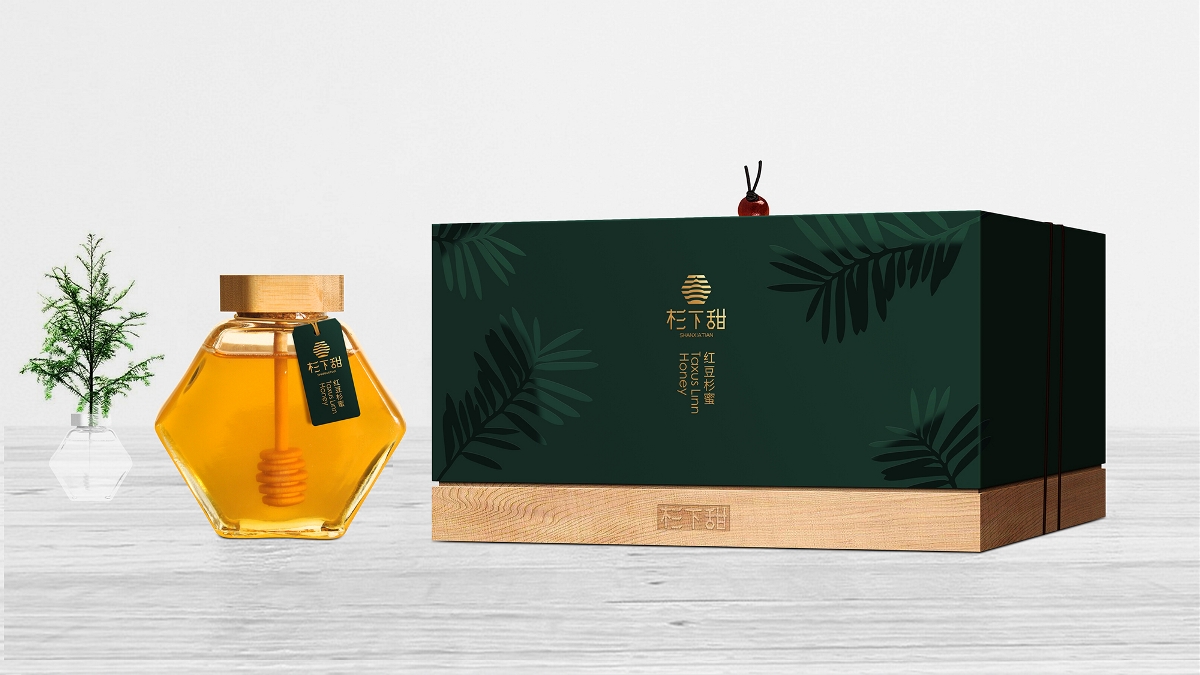 红豆杉蜂蜜包装设计-意形社