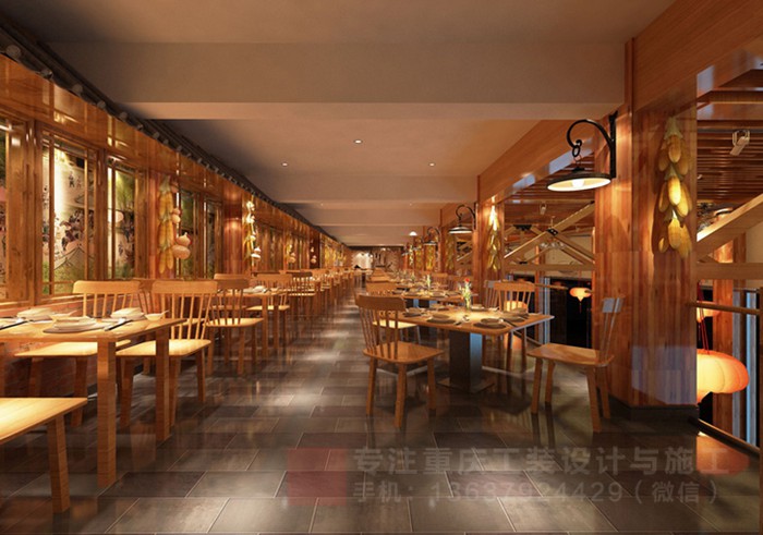 重庆学校食堂工厂食堂装修设计效果图「重庆观景装饰」