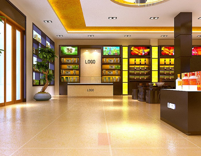 重庆烟酒店装修设计效果图案例「重庆观景装饰」
