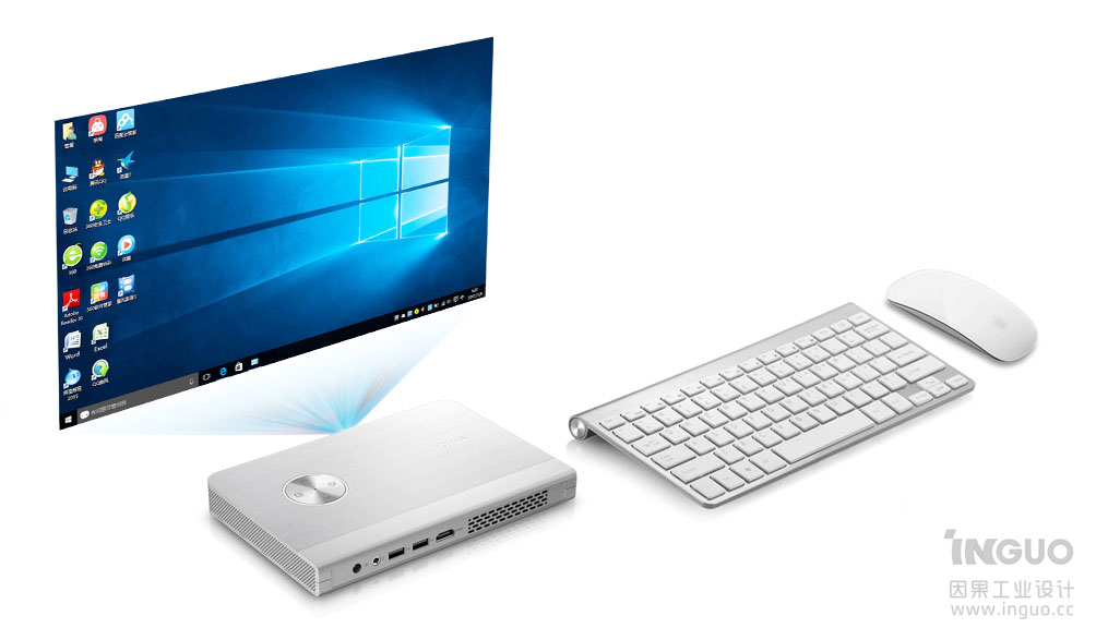 产品设计-便携式Windows电脑投影仪(无屏电脑B5)-深圳工业设计公司