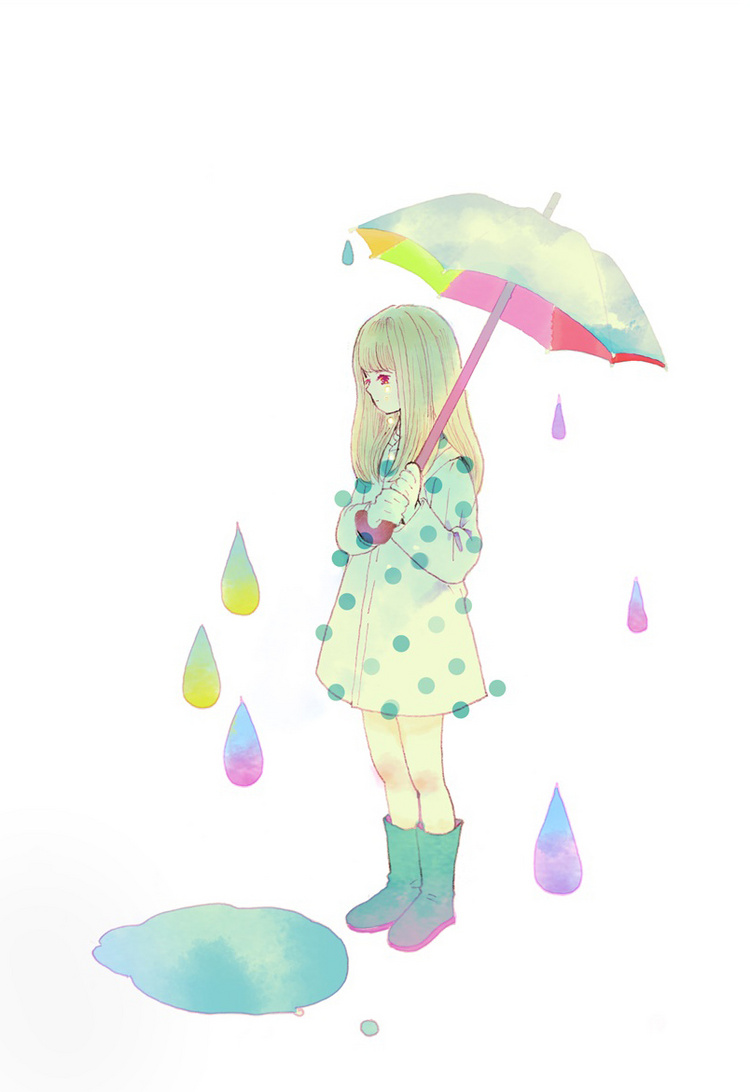 彩虹雨水插画欣赏