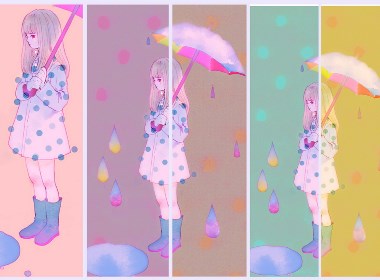 彩虹雨水插画欣赏