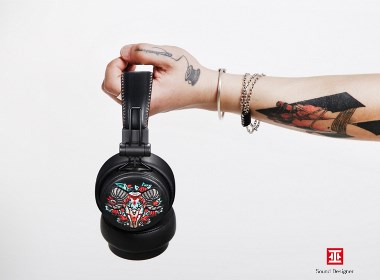 巫.号角系列   刺绣潮流耳机  定制音乐耳机  复古皮革耳机
