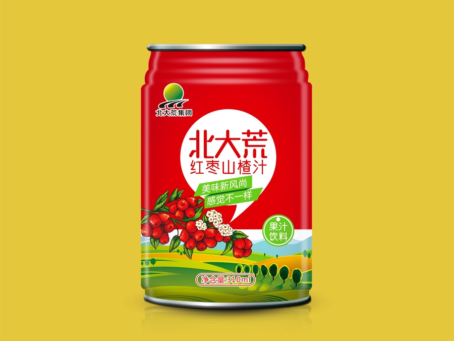 红枣山楂汁饮料包装设计、易拉罐饮料包装设计、饮料品牌设计策划