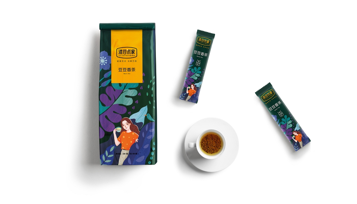 沫谷米家系列谷茶包装设计