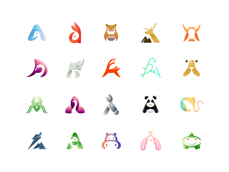 一组A字母动物logo创意练习