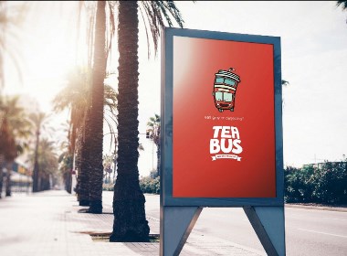 奶茶饮料品牌Logo设计-TEA BUS