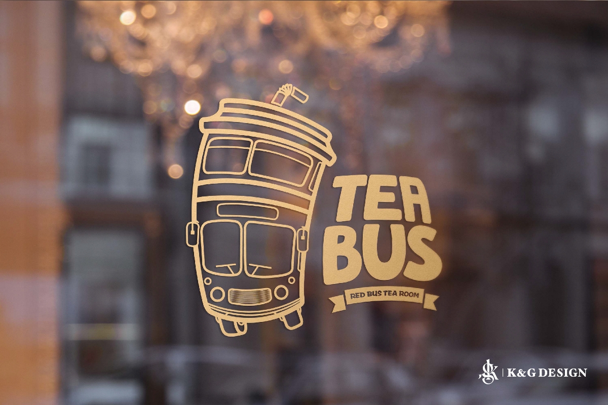 奶茶饮料品牌Logo设计-TEA BUS