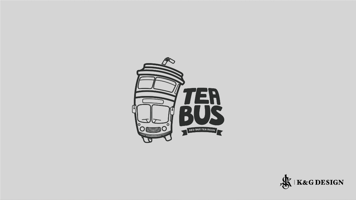 奶茶饮料品牌Logo设计-TEA BUS