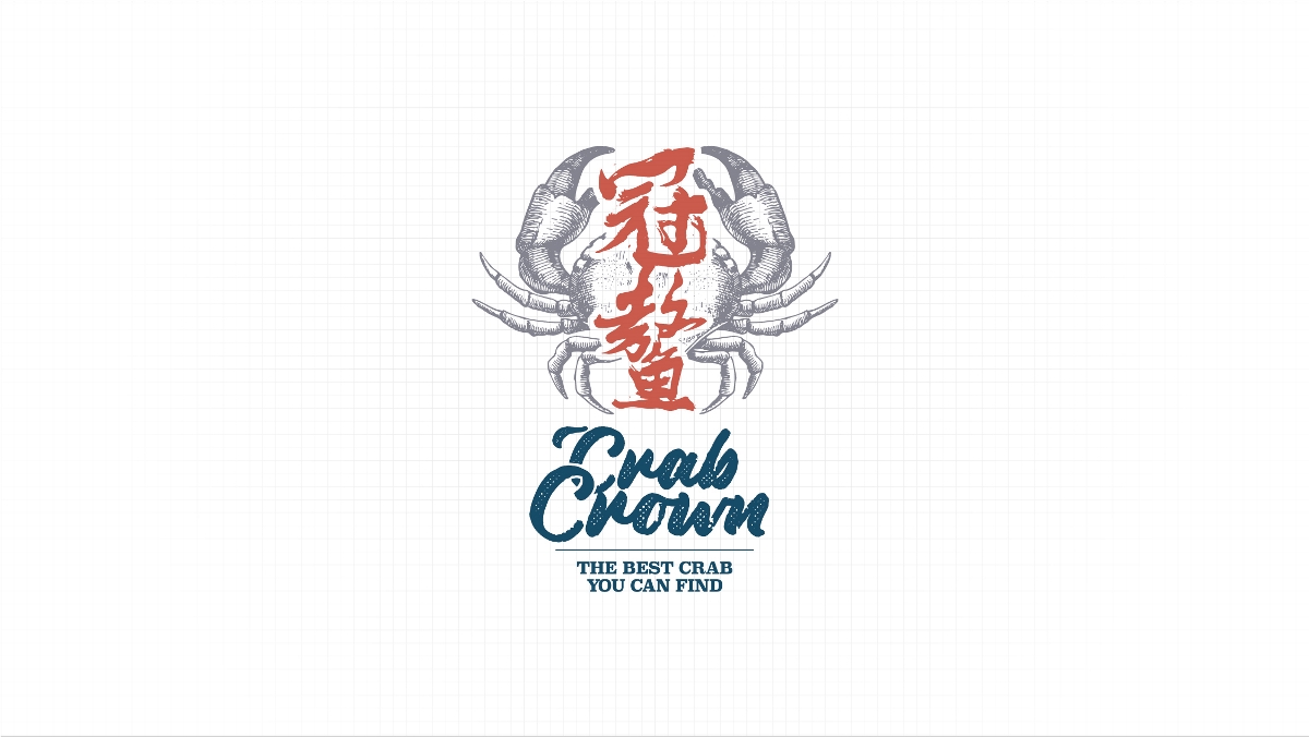 海鲜品牌Logo设计-冠鳌