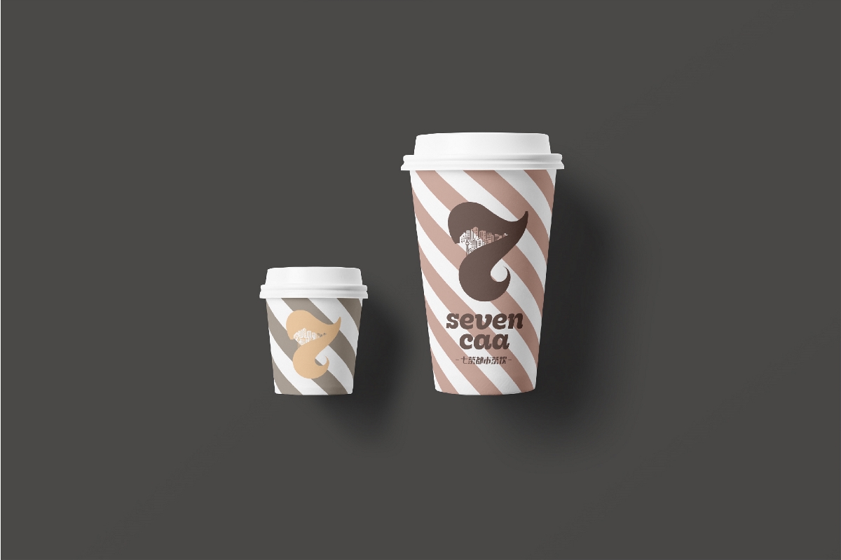 奶茶品牌Logo设计-七茶都市茶饮