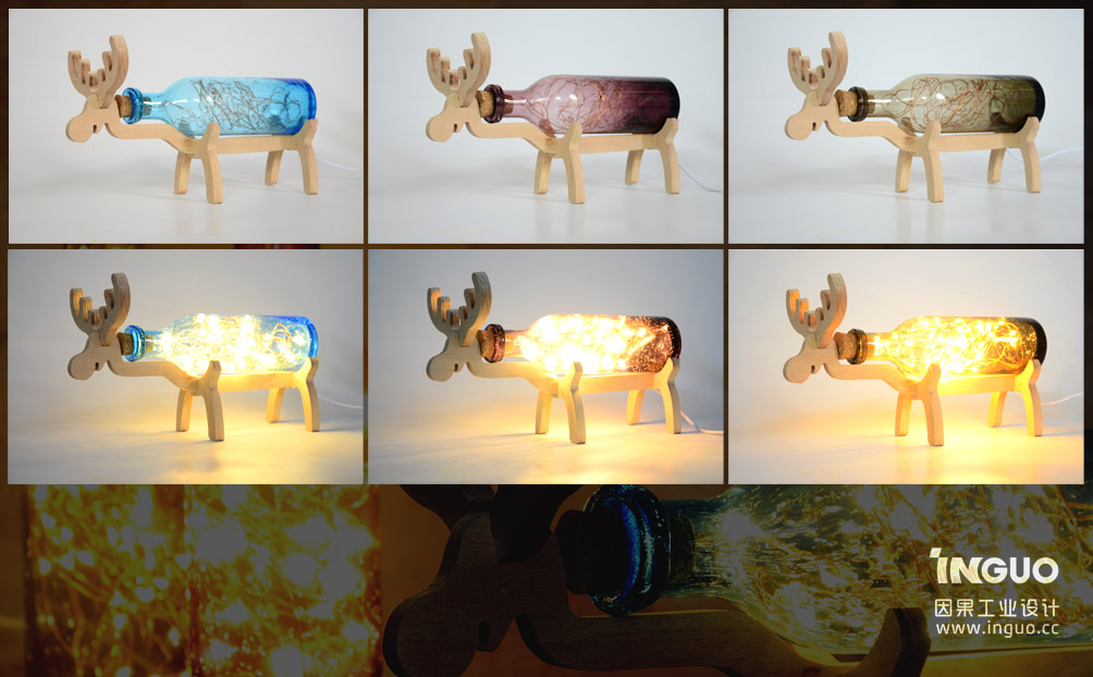 灯具产品设计案例-气泡玻璃鹿灯-深圳工业设计公司