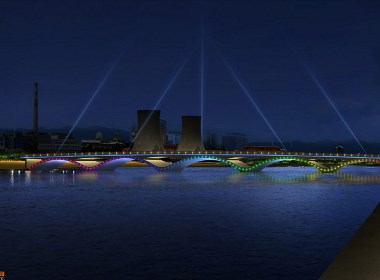 吉林白山市浑江桥、星泰桥、彩虹桥夜景照明工程设计方案效果
