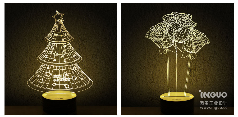 产品设计案例-木质创意3D灯-深圳工业设计公司