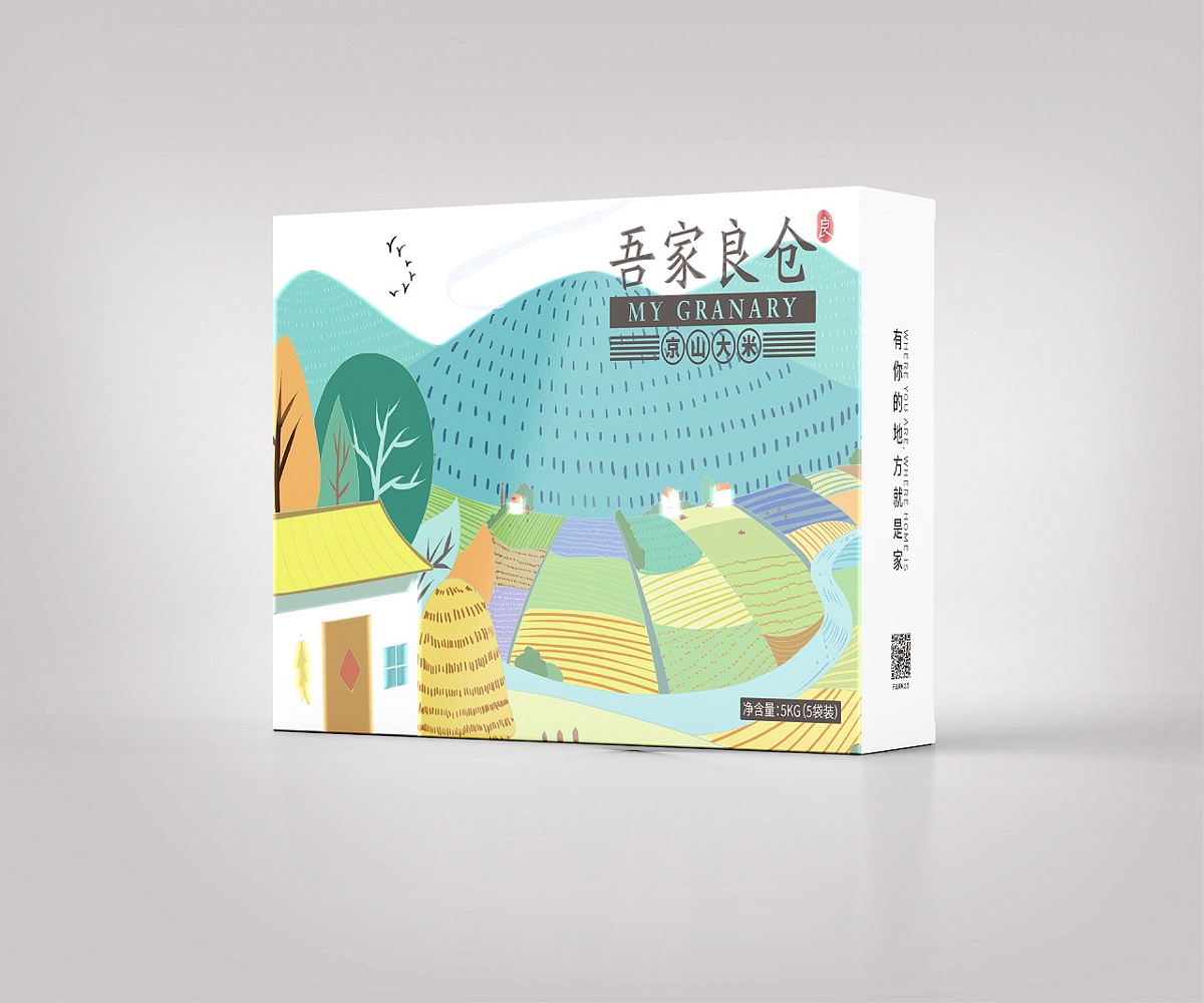 京山大米手绘包装设计一系列