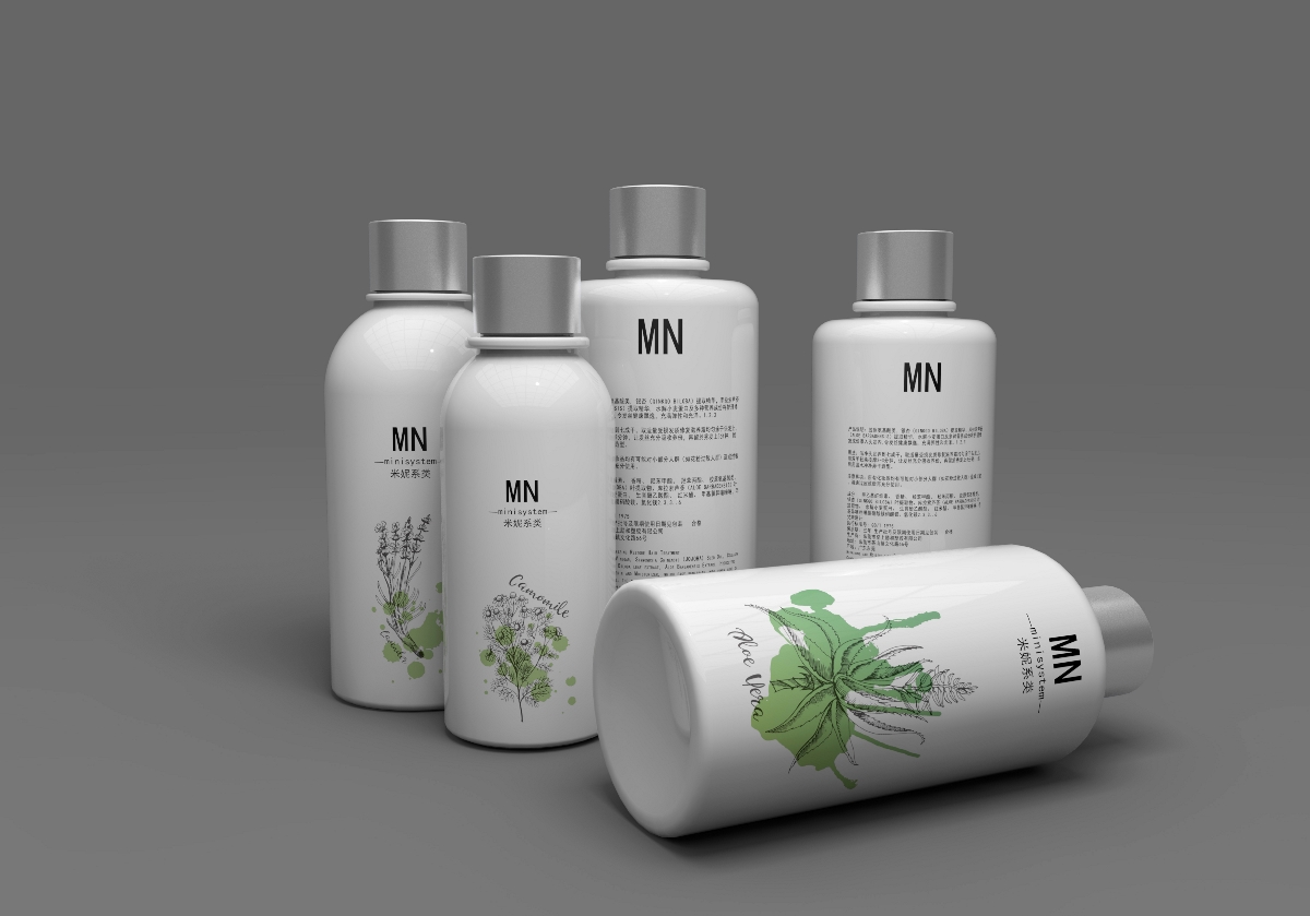 米妮 沐浴露 洗发水 护肤品 瓶子设计 C4D 4D包装设计 设计生产一站式服务