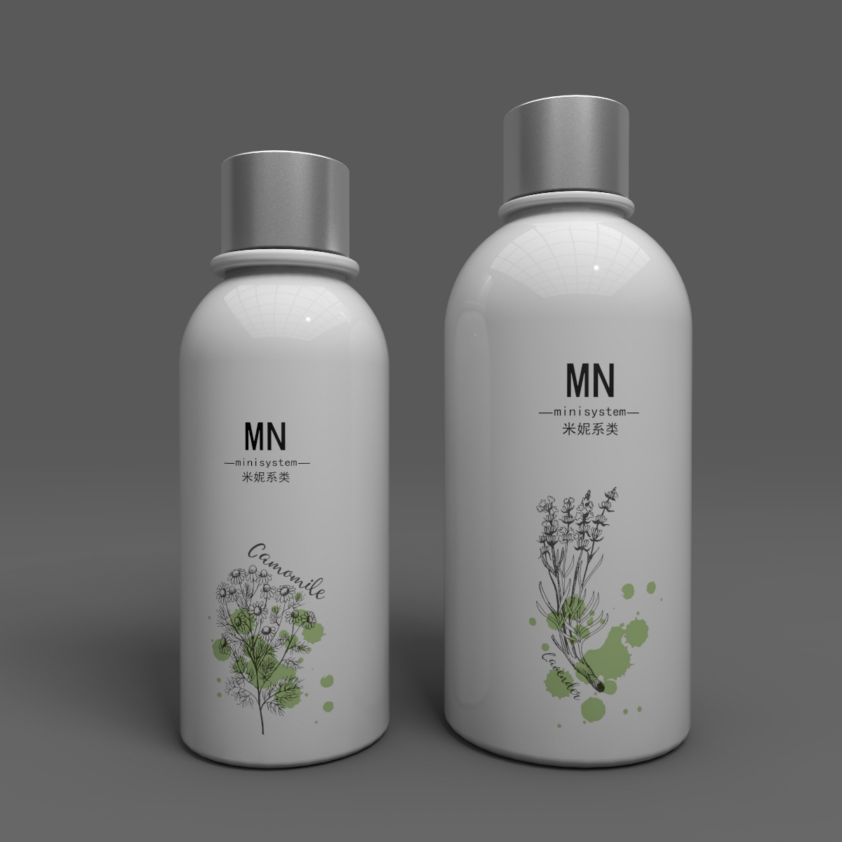 米妮 沐浴露 洗发水 护肤品 瓶子设计 C4D 4D包装设计 设计生产一站式服务
