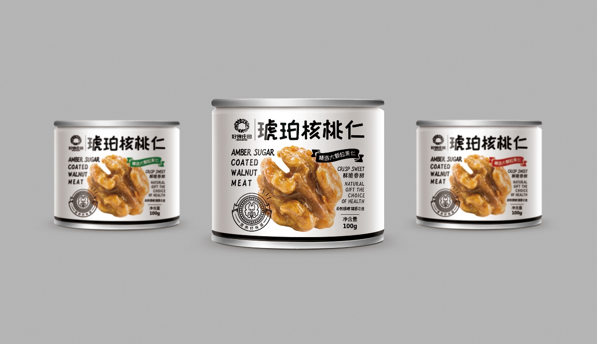 好食庄园logo及核桃仁包装设计