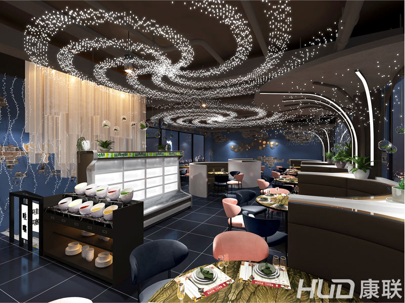 餐饮空间装修设计| 品慧海鲜串串火锅店设计案例